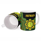 Personalised Australia Tennis Ceramic Mug Go Aussie Aboriginal Art - Aussie Hoodie