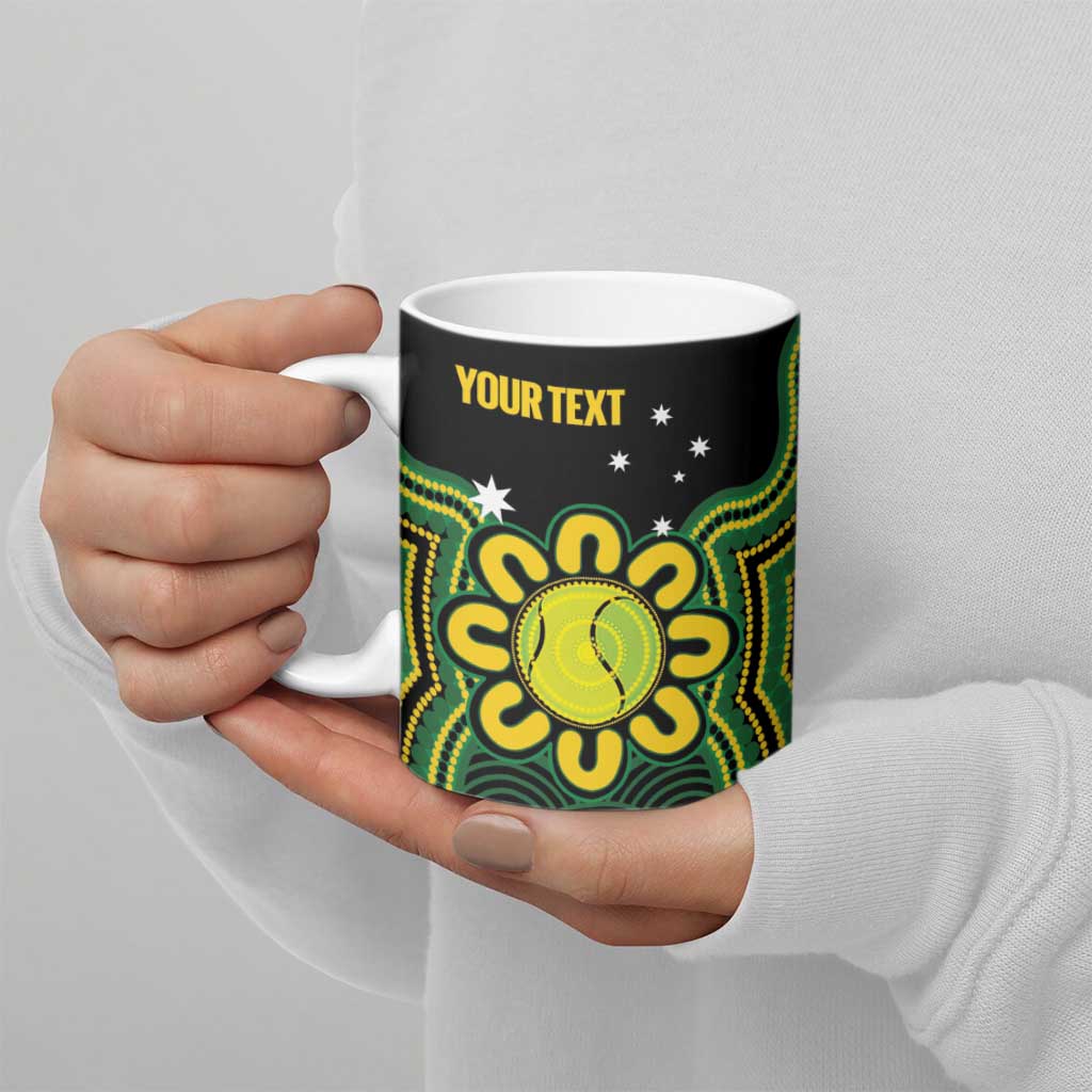 Personalised Australia Tennis Ceramic Mug Go Aussie Aboriginal Art - Aussie Hoodie
