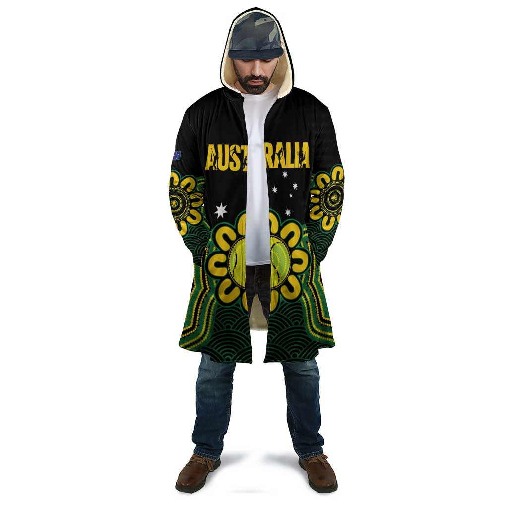 Personalised Australia Tennis Cloak Go Aussie Aboriginal Art - Aussie Hoodie
