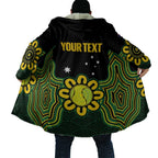 Personalised Australia Tennis Cloak Go Aussie Aboriginal Art - Aussie Hoodie