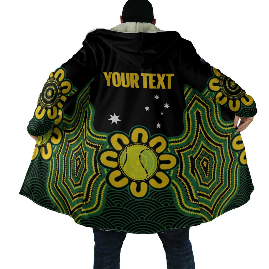 Personalised Australia Tennis Cloak Go Aussie Aboriginal Art - Aussie Hoodie