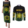 Personalised Australia Tennis Couples Matching Puletasi and Long Sleeve Button Shirt Go Aussie Aboriginal Art - Aussie Hoodie