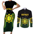 Personalised Australia Tennis Couples Matching Short Sleeve Bodycon Dress and Long Sleeve Button Shirt Go Aussie Aboriginal Art - Aussie Hoodie