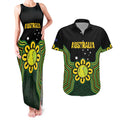 Personalised Australia Tennis Couples Matching Tank Maxi Dress and Hawaiian Shirt Go Aussie Aboriginal Art - Aussie Hoodie