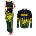 Personalised Australia Tennis Couples Matching Tank Maxi Dress and Long Sleeve Button Shirt Go Aussie Aboriginal Art - Aussie Hoodie