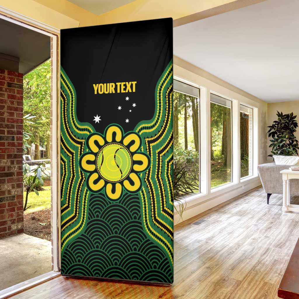 Personalised Australia Tennis Door Cover Go Aussie Aboriginal Art - Aussie Hoodie