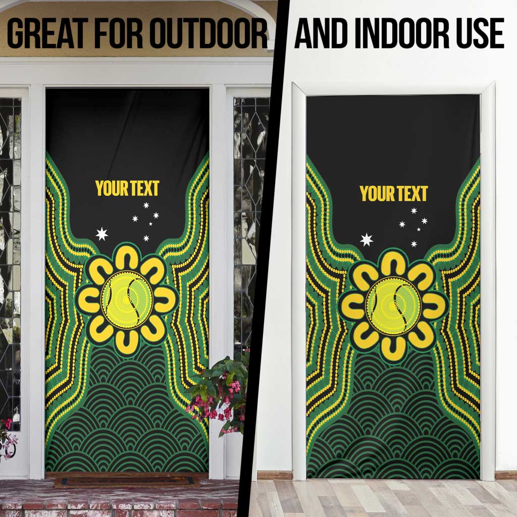 Personalised Australia Tennis Door Cover Go Aussie Aboriginal Art - Aussie Hoodie