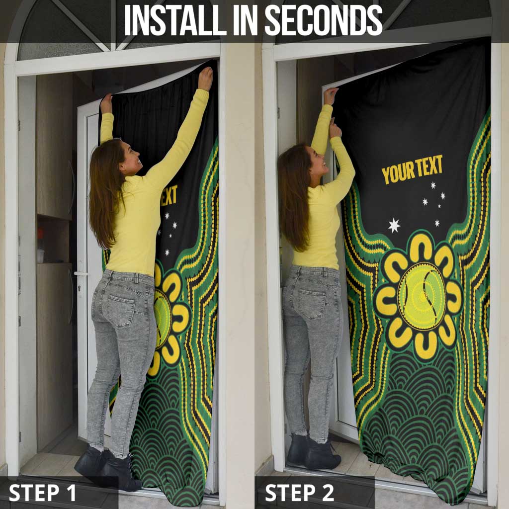 Personalised Australia Tennis Door Cover Go Aussie Aboriginal Art - Aussie Hoodie