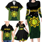 Personalised Australia Tennis Family Matching Long Sleeve Bodycon Dress and Hawaiian Shirt Go Aussie Aboriginal Art - Aussie Hoodie
