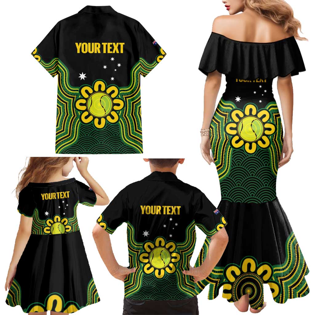 Personalised Australia Tennis Family Matching Mermaid Dress and Hawaiian Shirt Go Aussie Aboriginal Art - Aussie Hoodie