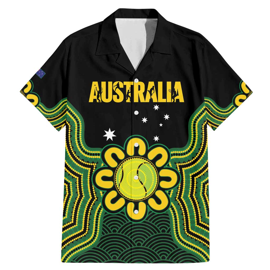 Personalised Australia Tennis Family Matching Mermaid Dress and Hawaiian Shirt Go Aussie Aboriginal Art - Aussie Hoodie