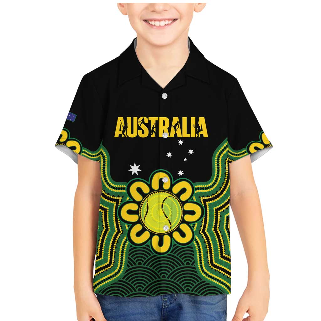 Personalised Australia Tennis Family Matching Mermaid Dress and Hawaiian Shirt Go Aussie Aboriginal Art - Aussie Hoodie