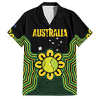Personalised Australia Tennis Family Matching Off Shoulder Maxi Dress and Hawaiian Shirt Go Aussie Aboriginal Art - Aussie Hoodie