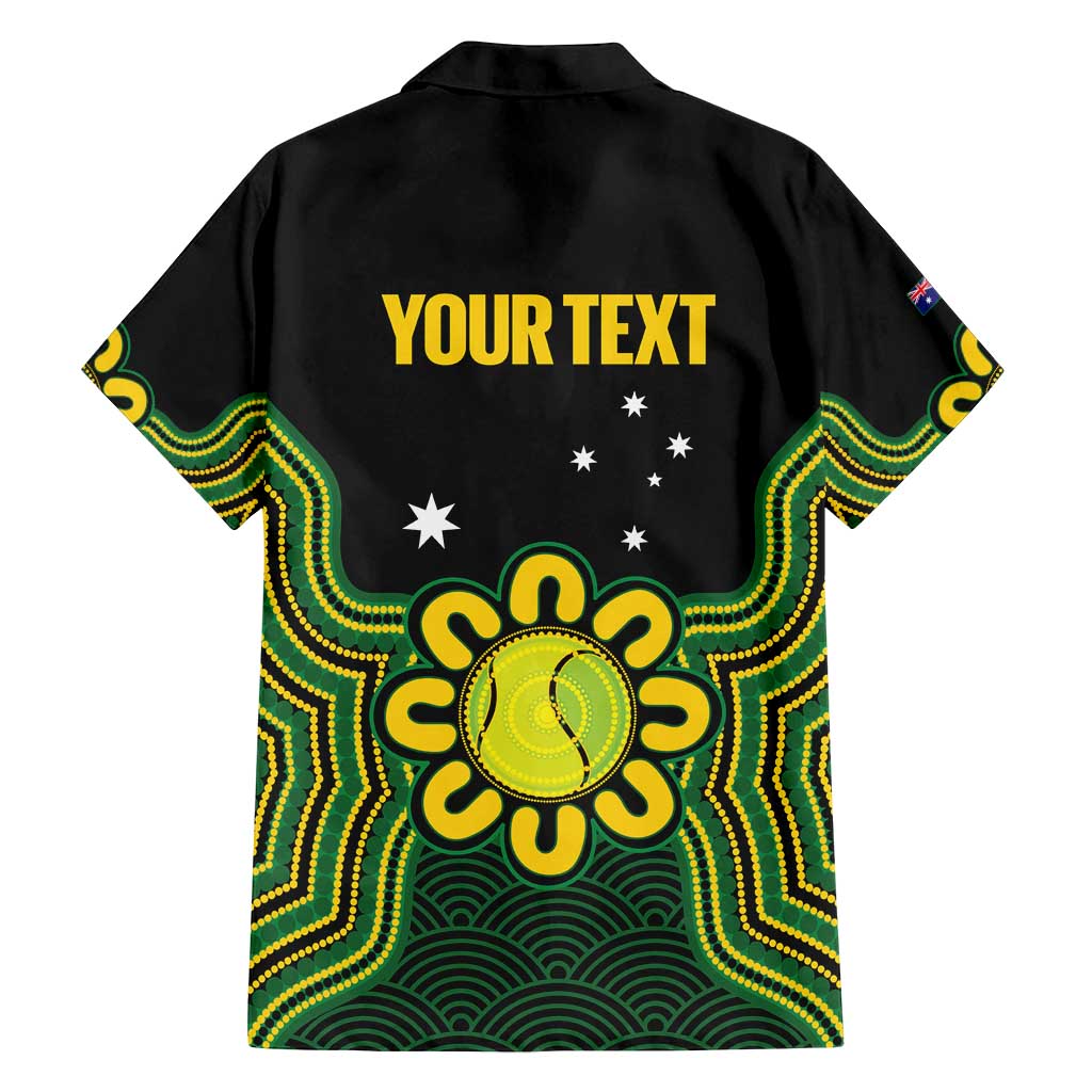Personalised Australia Tennis Family Matching Off Shoulder Maxi Dress and Hawaiian Shirt Go Aussie Aboriginal Art - Aussie Hoodie