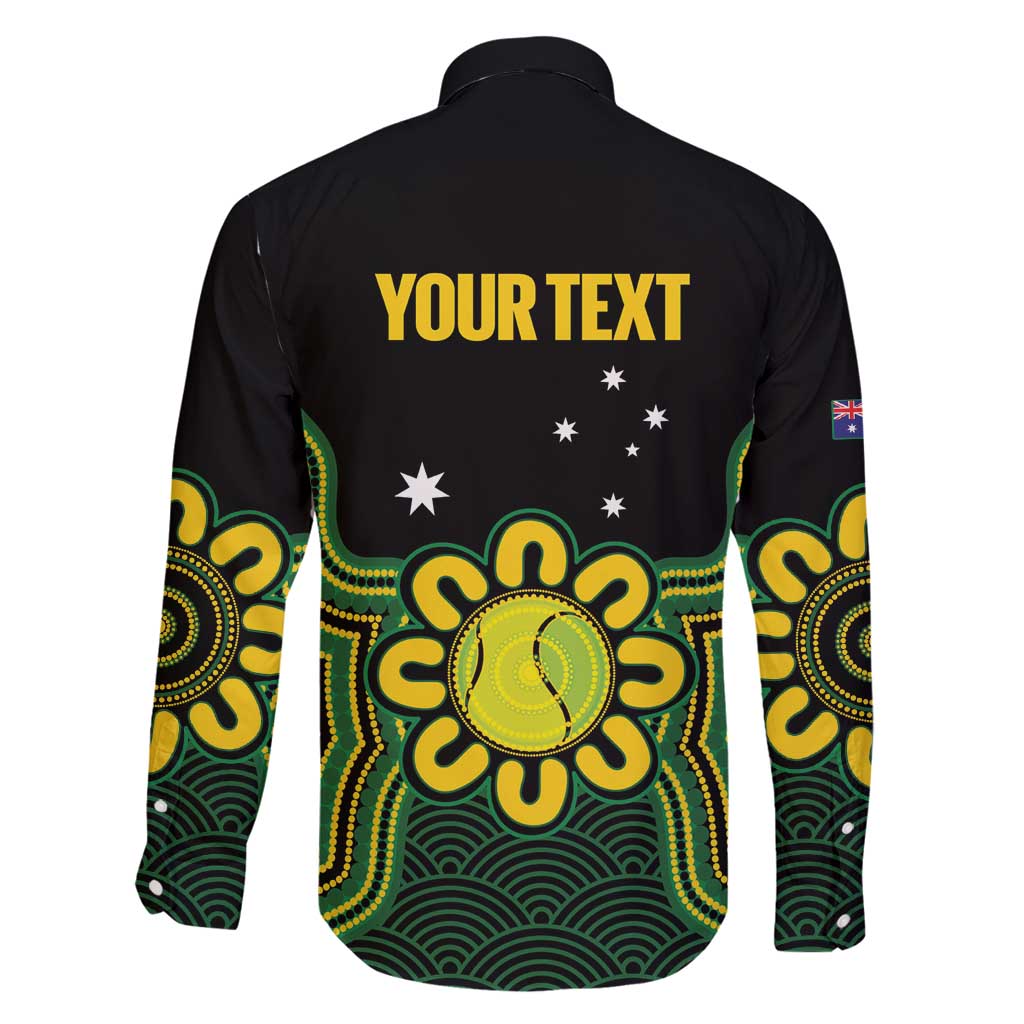 Personalised Australia Tennis Family Matching Off Shoulder Short Dress and Hawaiian Shirt Go Aussie Aboriginal Art - Aussie Hoodie