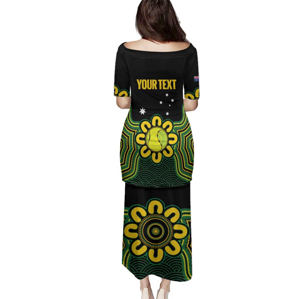 Personalised Australia Tennis Family Matching Puletasi and Hawaiian Shirt Go Aussie Aboriginal Art - Aussie Hoodie