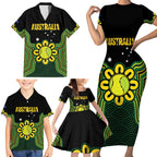 Personalised Australia Tennis Family Matching Short Sleeve Bodycon Dress and Hawaiian Shirt Go Aussie Aboriginal Art - Aussie Hoodie