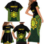 Personalised Australia Tennis Family Matching Short Sleeve Bodycon Dress and Hawaiian Shirt Go Aussie Aboriginal Art - Aussie Hoodie