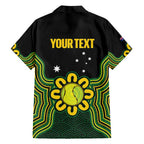 Personalised Australia Tennis Family Matching Short Sleeve Bodycon Dress and Hawaiian Shirt Go Aussie Aboriginal Art - Aussie Hoodie