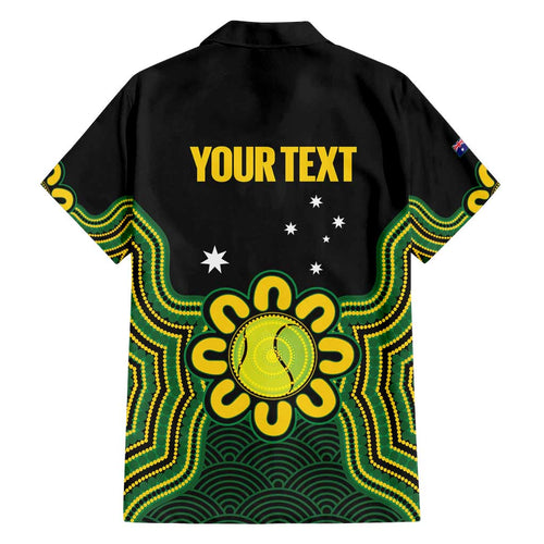 Personalised Australia Tennis Family Matching Short Sleeve Bodycon Dress and Hawaiian Shirt Go Aussie Aboriginal Art - Aussie Hoodie