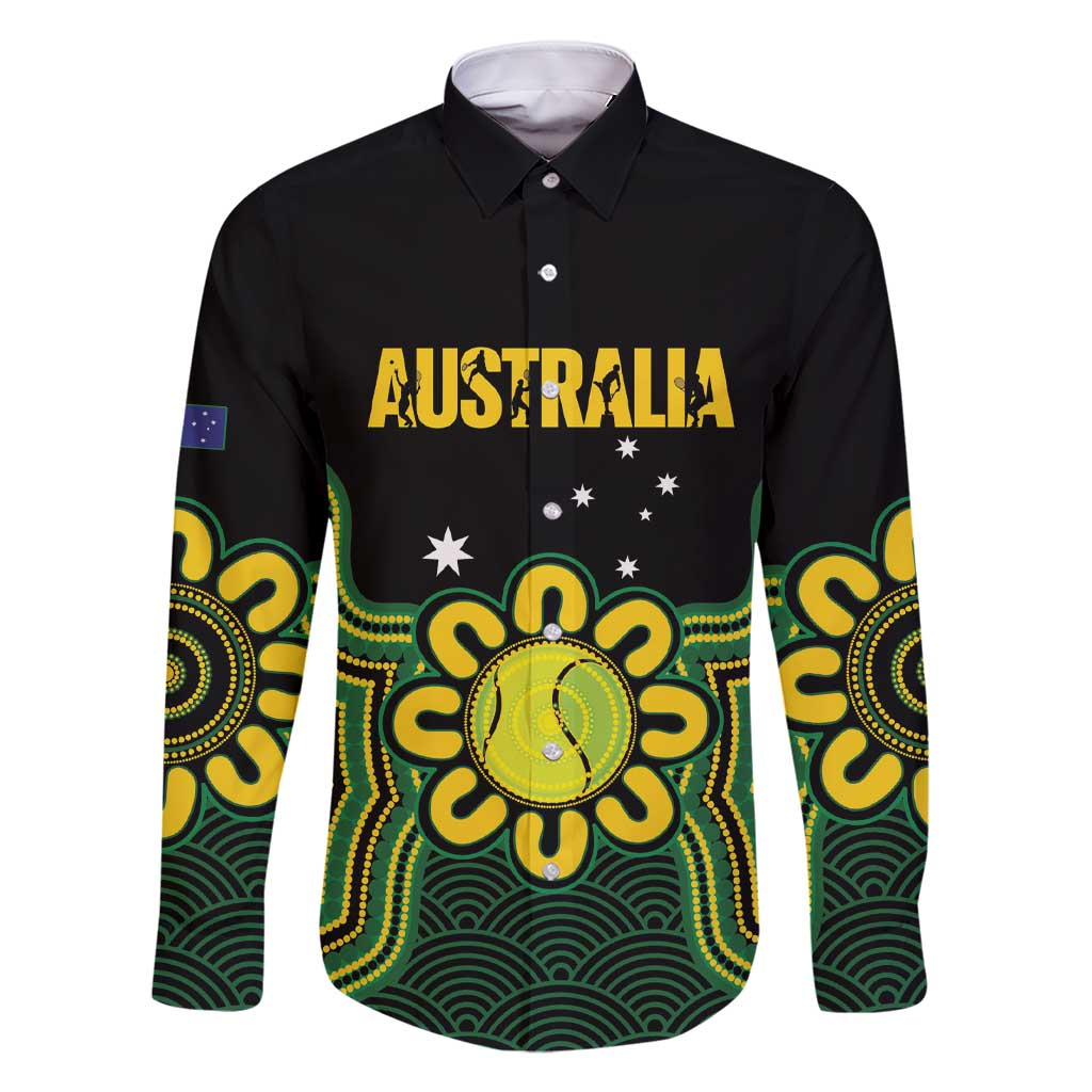 Personalised Australia Tennis Family Matching Short Sleeve Bodycon Dress and Hawaiian Shirt Go Aussie Aboriginal Art - Aussie Hoodie