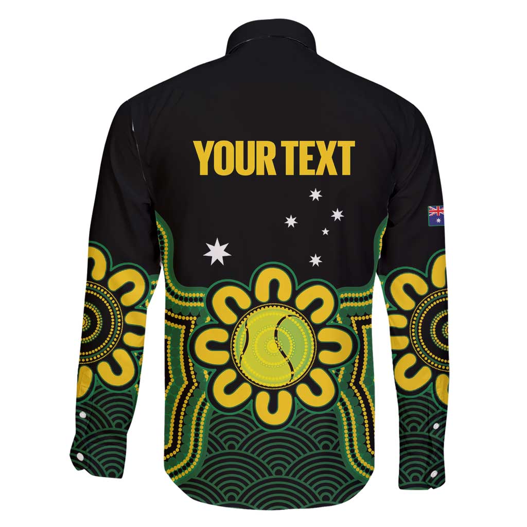 Personalised Australia Tennis Family Matching Short Sleeve Bodycon Dress and Hawaiian Shirt Go Aussie Aboriginal Art - Aussie Hoodie