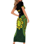 Personalised Australia Tennis Family Matching Short Sleeve Bodycon Dress and Hawaiian Shirt Go Aussie Aboriginal Art - Aussie Hoodie
