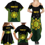 Personalised Australia Tennis Family Matching Summer Maxi Dress and Hawaiian Shirt Go Aussie Aboriginal Art - Aussie Hoodie