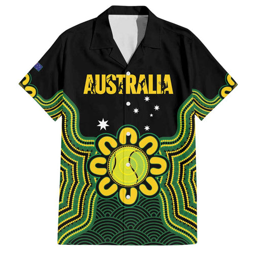 Personalised Australia Tennis Family Matching Summer Maxi Dress and Hawaiian Shirt Go Aussie Aboriginal Art - Aussie Hoodie