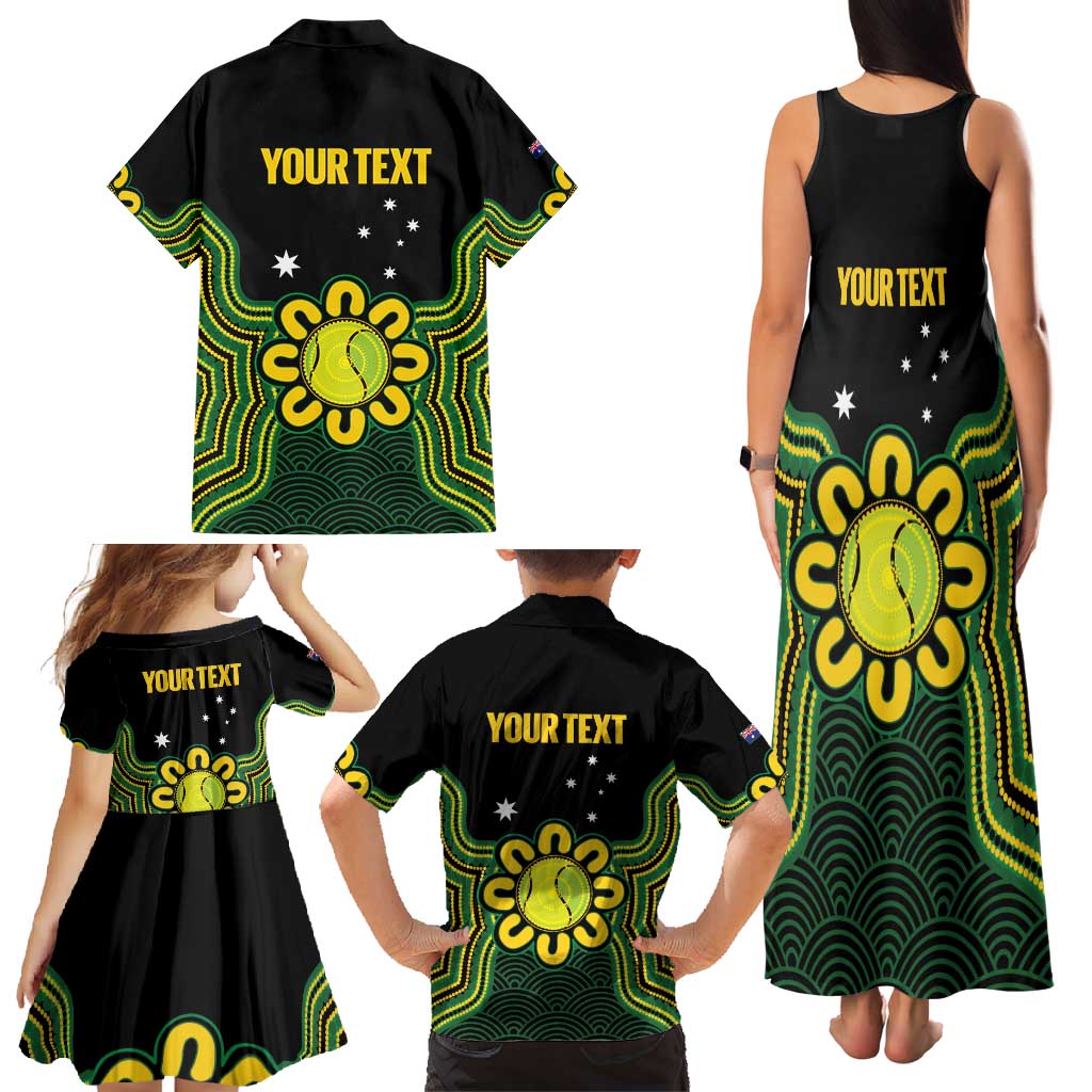 Personalised Australia Tennis Family Matching Tank Maxi Dress and Hawaiian Shirt Go Aussie Aboriginal Art - Aussie Hoodie