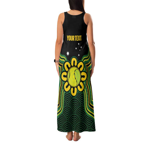Personalised Australia Tennis Family Matching Tank Maxi Dress and Hawaiian Shirt Go Aussie Aboriginal Art - Aussie Hoodie