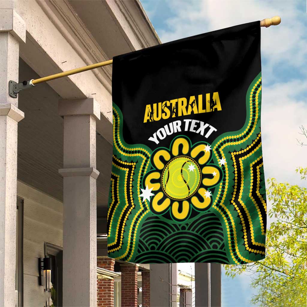 Personalised Australia Tennis Garden Flag Go Aussie Aboriginal Art - Aussie Hoodie