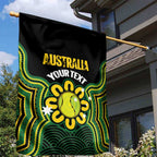 Personalised Australia Tennis Garden Flag Go Aussie Aboriginal Art - Aussie Hoodie