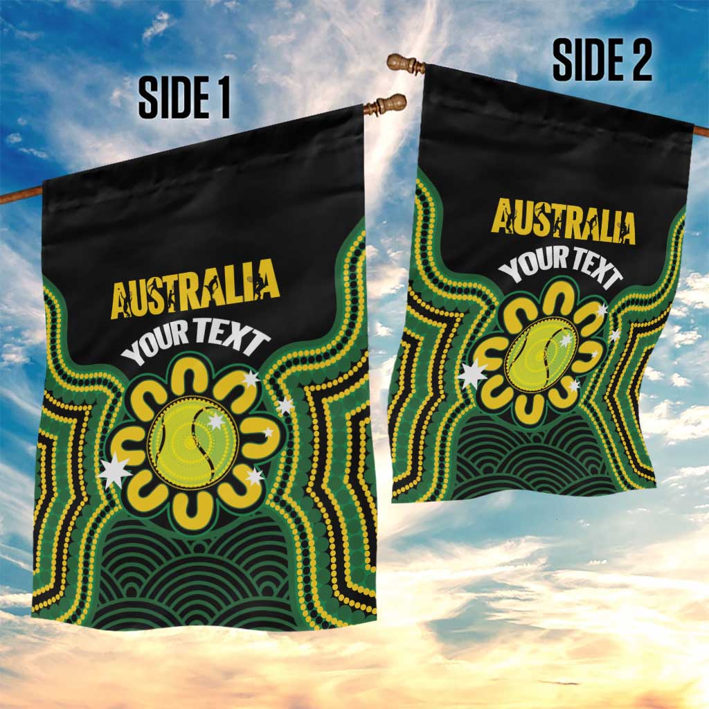 Personalised Australia Tennis Garden Flag Go Aussie Aboriginal Art - Aussie Hoodie