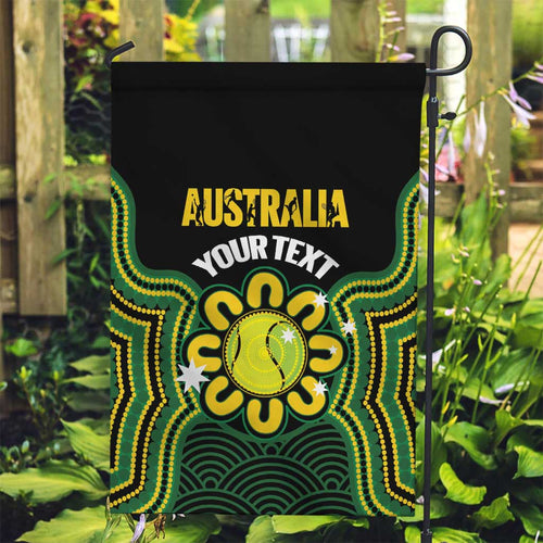 Personalised Australia Tennis Garden Flag Go Aussie Aboriginal Art - Aussie Hoodie