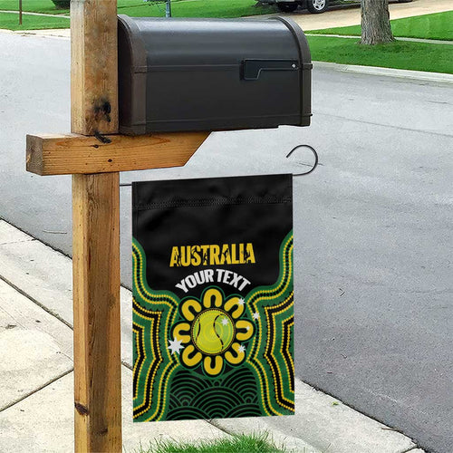 Personalised Australia Tennis Garden Flag Go Aussie Aboriginal Art - Aussie Hoodie