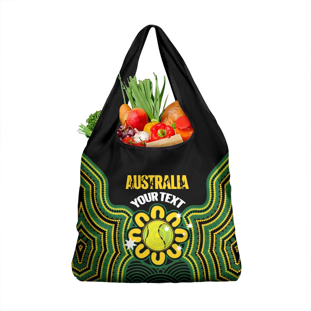 Personalised Australia Tennis Grocery Bag Go Aussie Aboriginal Art - Aussie Hoodie