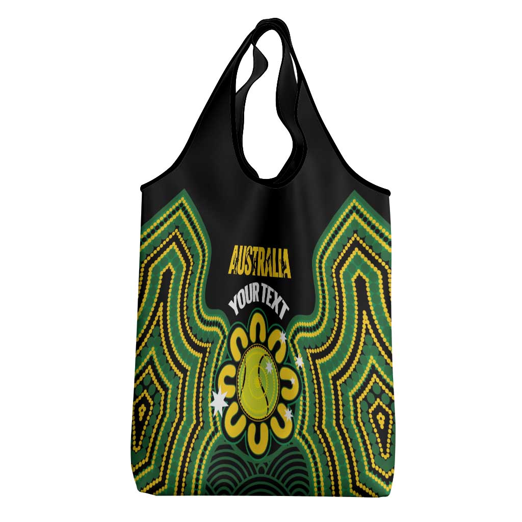 Personalised Australia Tennis Grocery Bag Go Aussie Aboriginal Art - Aussie Hoodie