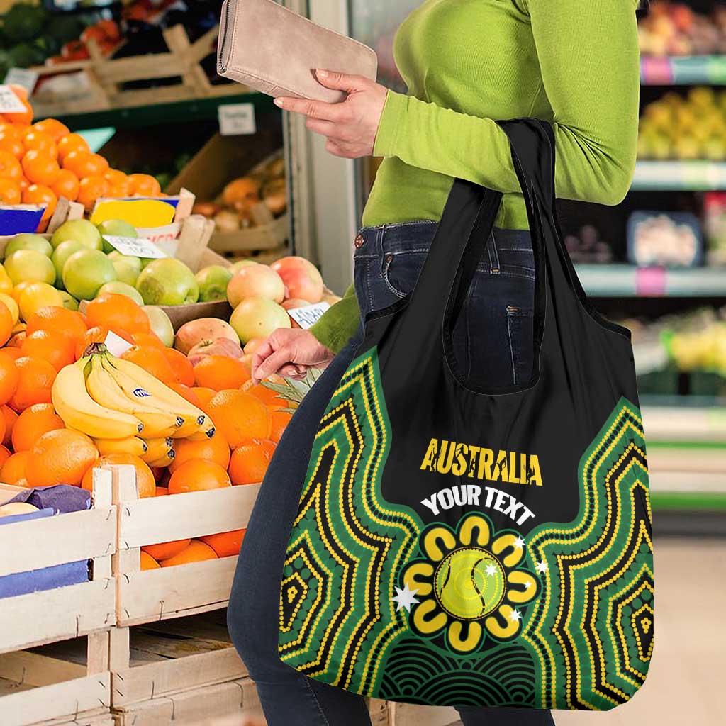 Personalised Australia Tennis Grocery Bag Go Aussie Aboriginal Art - Aussie Hoodie