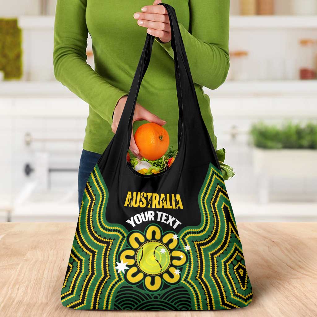 Personalised Australia Tennis Grocery Bag Go Aussie Aboriginal Art - Aussie Hoodie