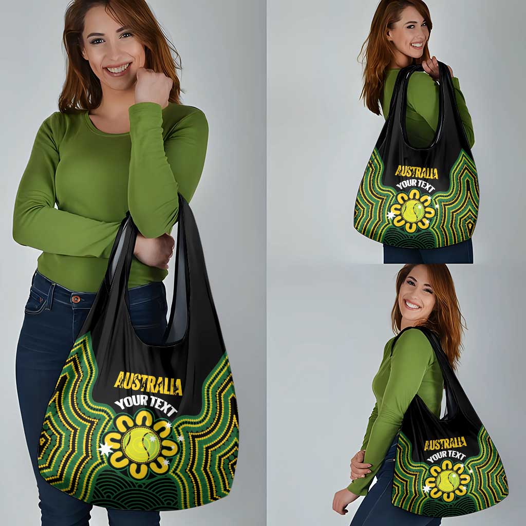 Personalised Australia Tennis Grocery Bag Go Aussie Aboriginal Art - Aussie Hoodie