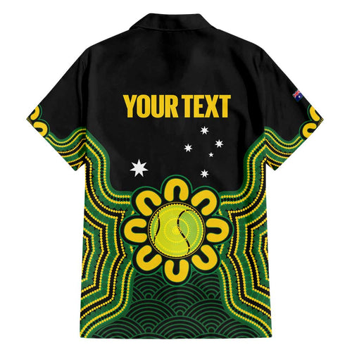Personalised Australia Tennis Hawaiian Shirt Go Aussie Aboriginal Art - Aussie Hoodie