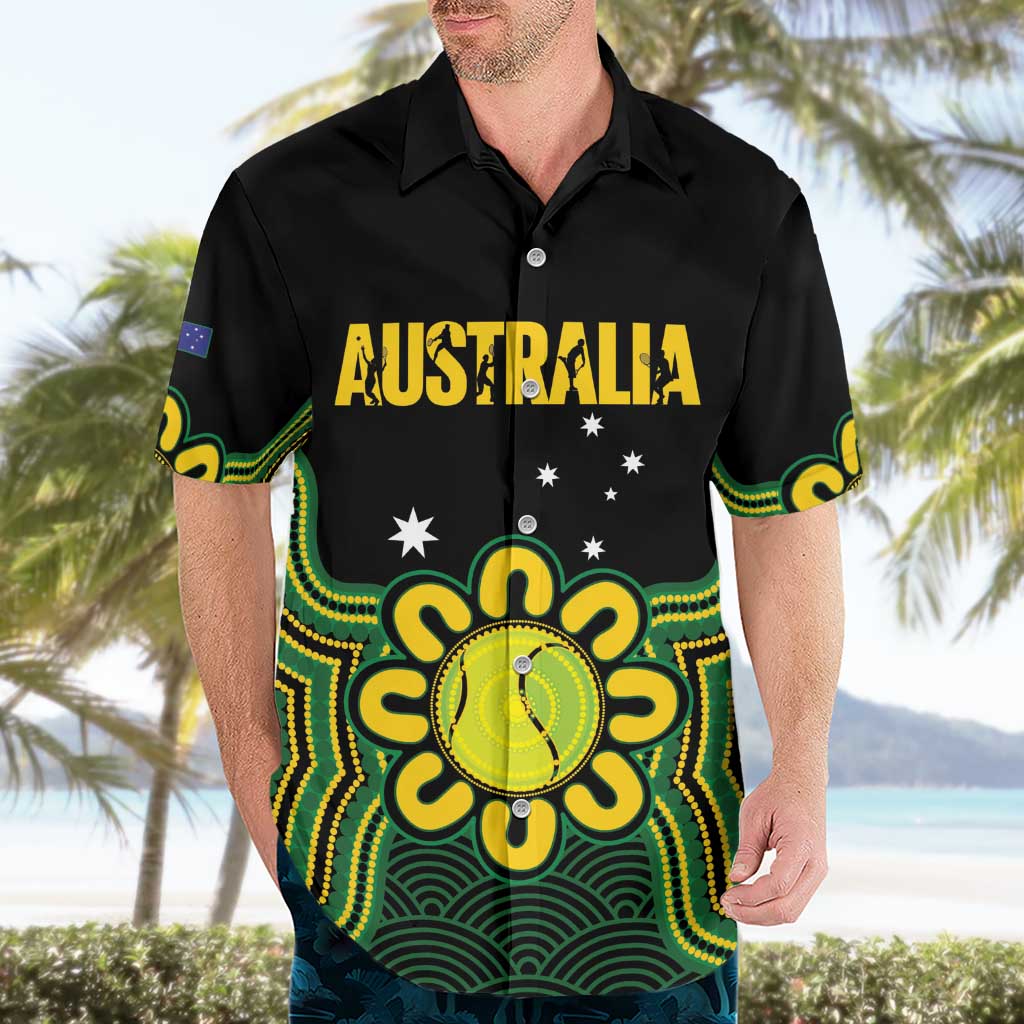 Personalised Australia Tennis Hawaiian Shirt Go Aussie Aboriginal Art - Aussie Hoodie
