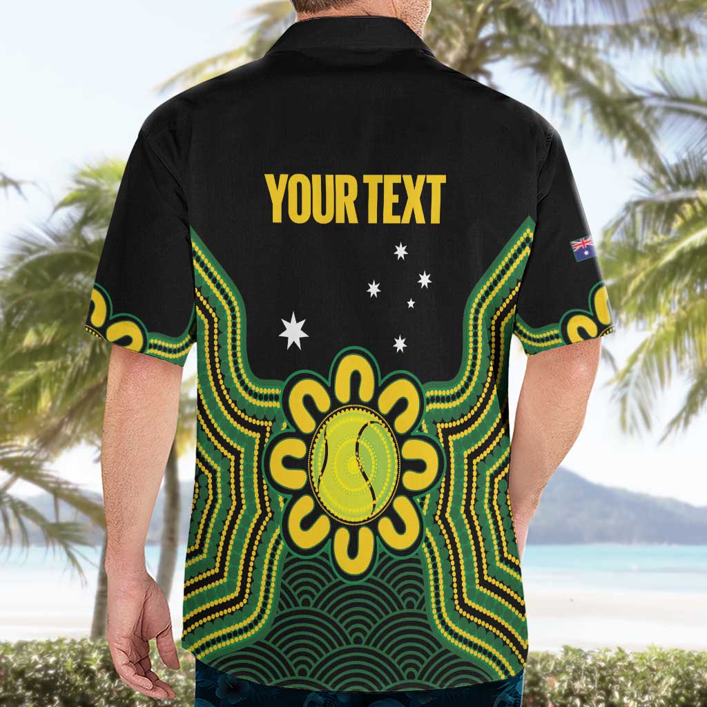 Personalised Australia Tennis Hawaiian Shirt Go Aussie Aboriginal Art - Aussie Hoodie