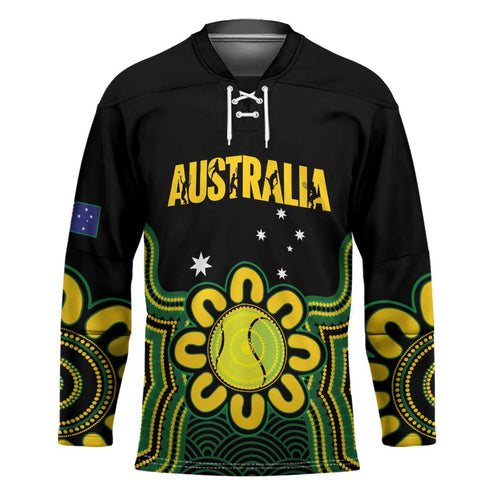 Personalised Australia Tennis Hockey Jersey Go Aussie Aboriginal Art - Aussie Hoodie