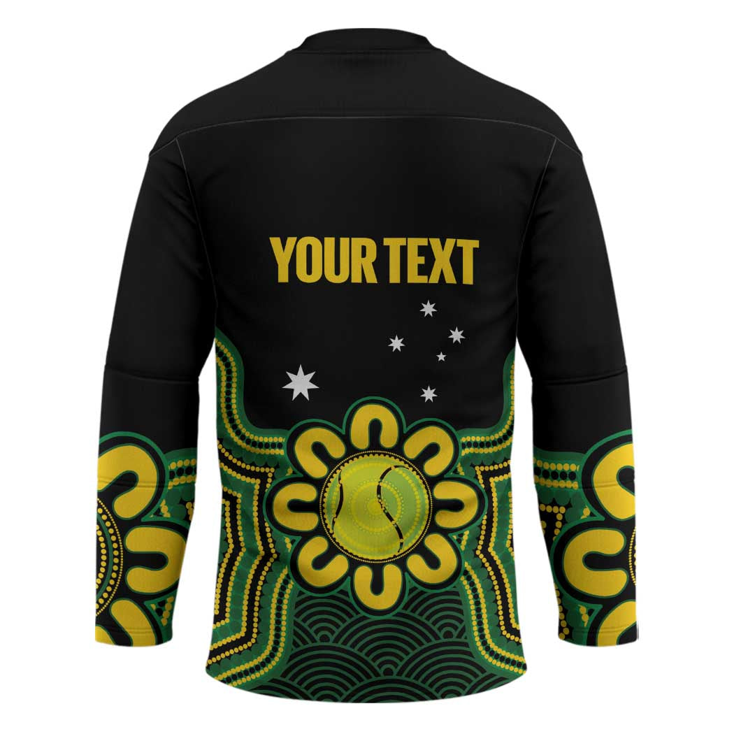 Personalised Australia Tennis Hockey Jersey Go Aussie Aboriginal Art - Aussie Hoodie