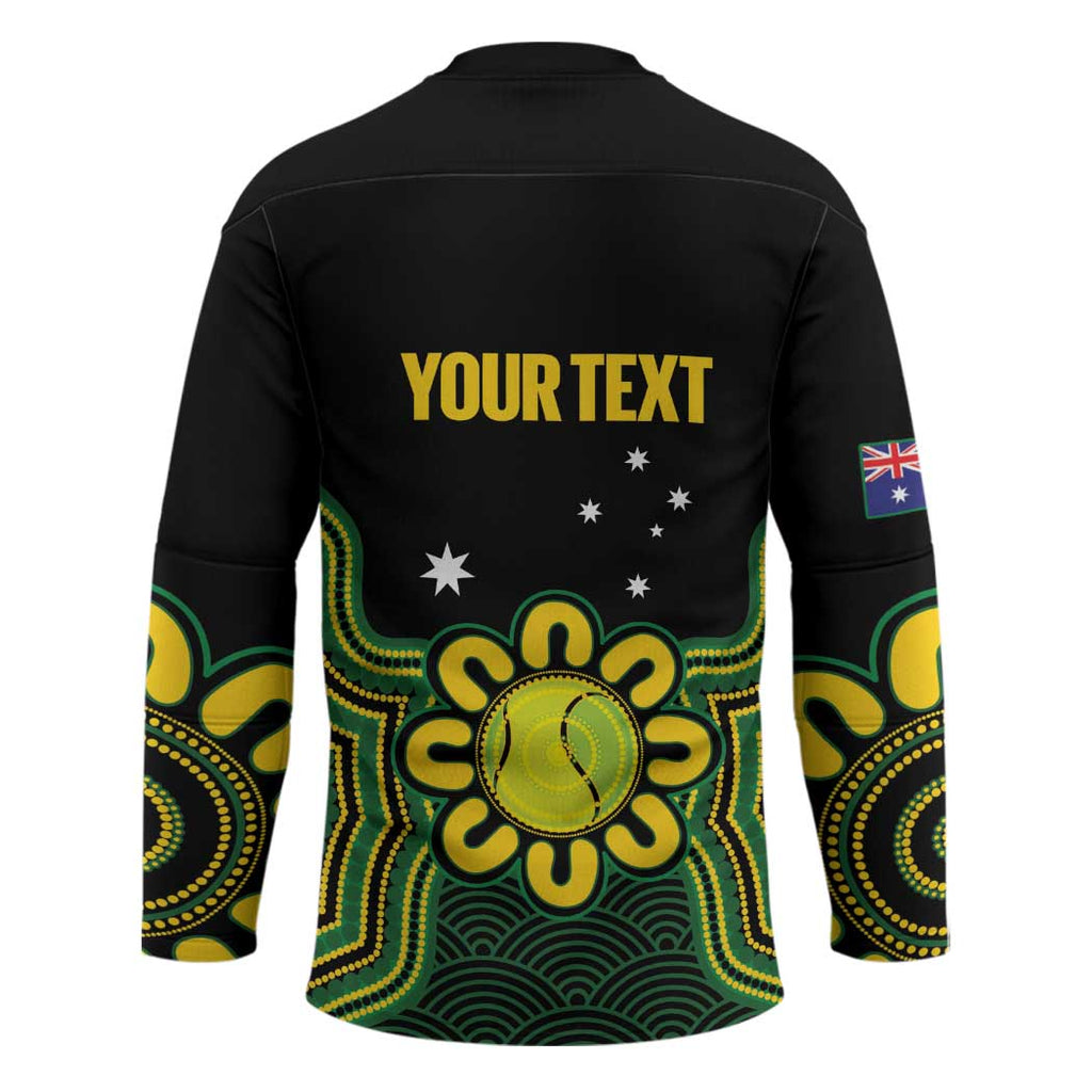 Personalised Australia Tennis Hockey Jersey Go Aussie Aboriginal Art - Aussie Hoodie