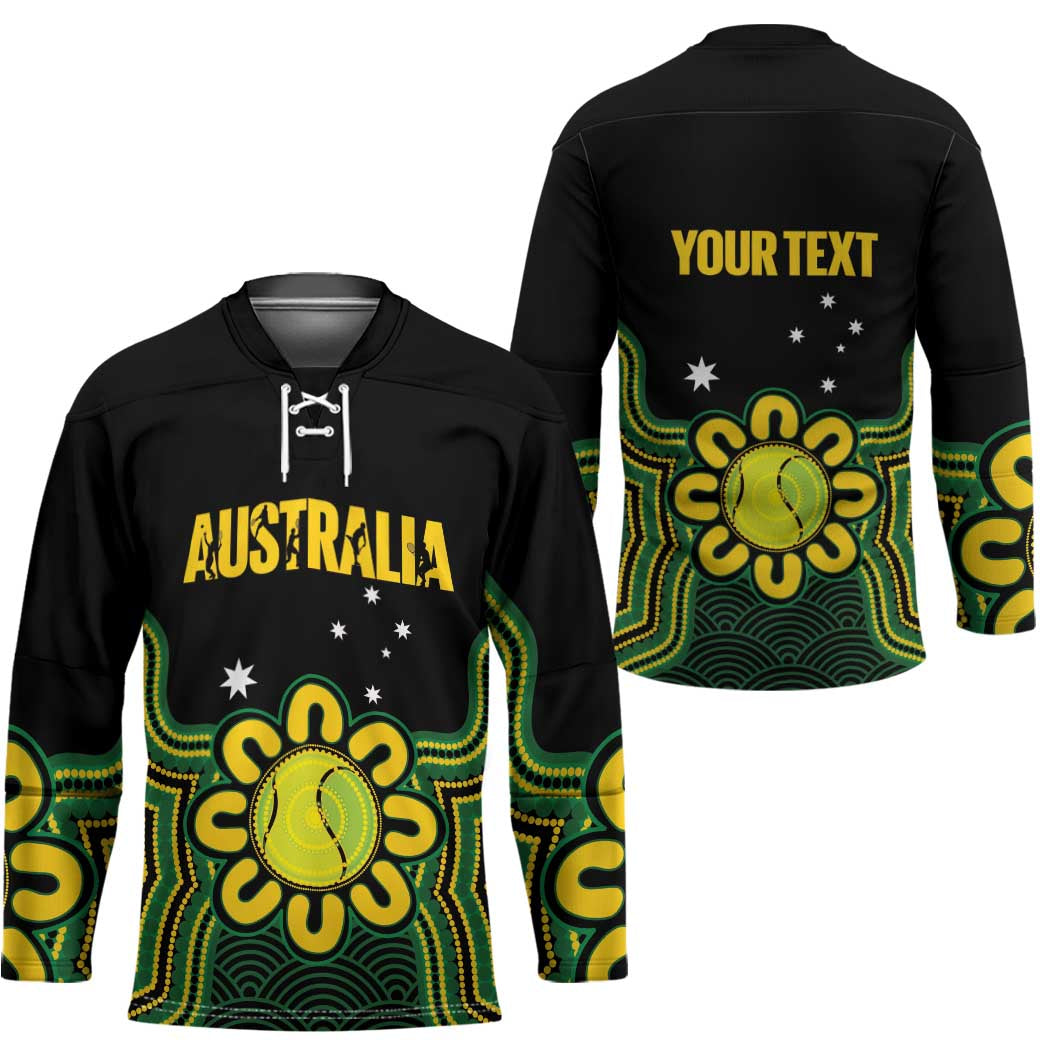 Personalised Australia Tennis Hockey Jersey Go Aussie Aboriginal Art - Aussie Hoodie
