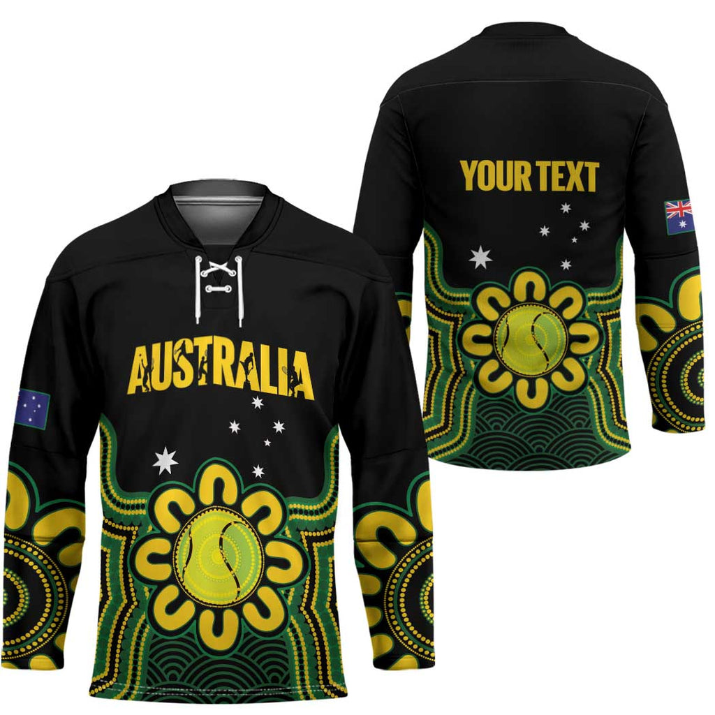 Personalised Australia Tennis Hockey Jersey Go Aussie Aboriginal Art - Aussie Hoodie