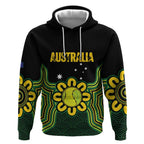 Personalised Australia Tennis Hoodie Go Aussie Aboriginal Art - Aussie Hoodie